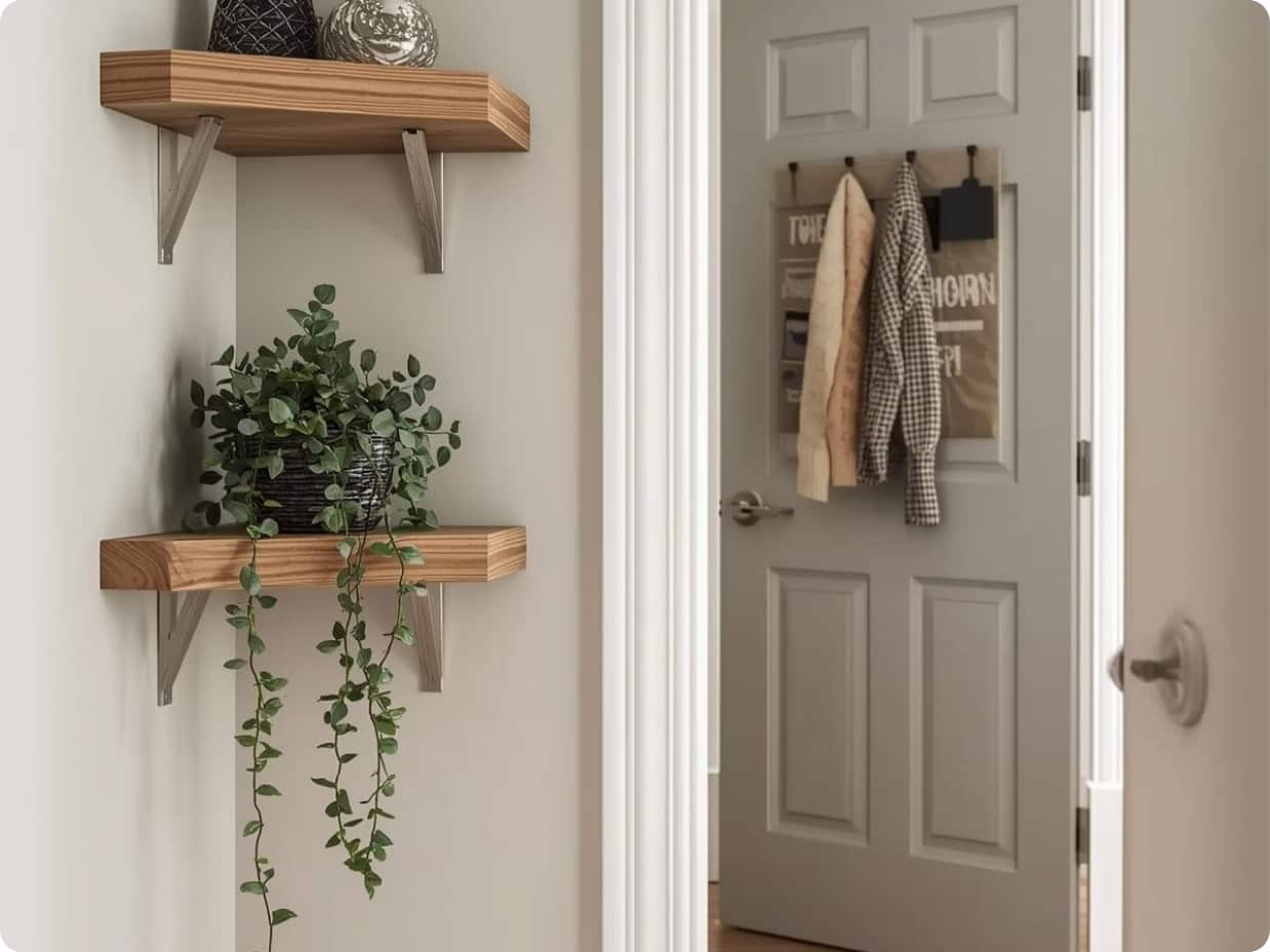entryway storage ideas using vertical shelves and organizers in small spaces